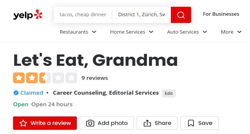 Yelp_Lets Eat Grandma