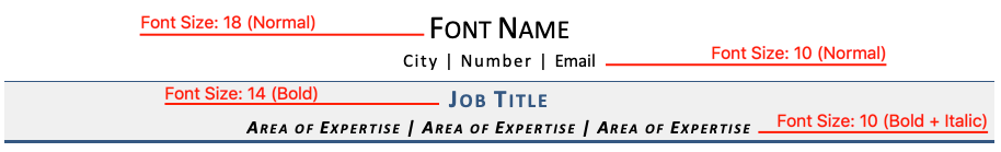 Resume Font Key